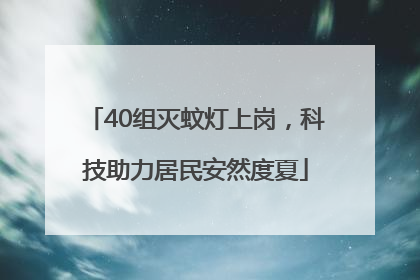 40组灭蚊灯上岗，科技助力居民安然度夏