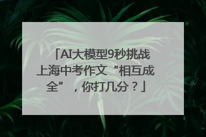 AI大模型9秒挑战上海中考作文“相互成全”，你打几分？