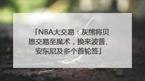 NBA大交易：灰熊将贝恩交易至魔术，换来波普、安东尼及多个首轮签