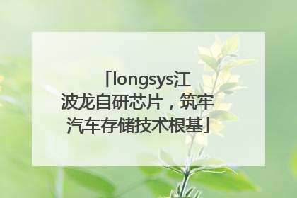 longsys江波龙自研芯片，筑牢汽车存储技术根基